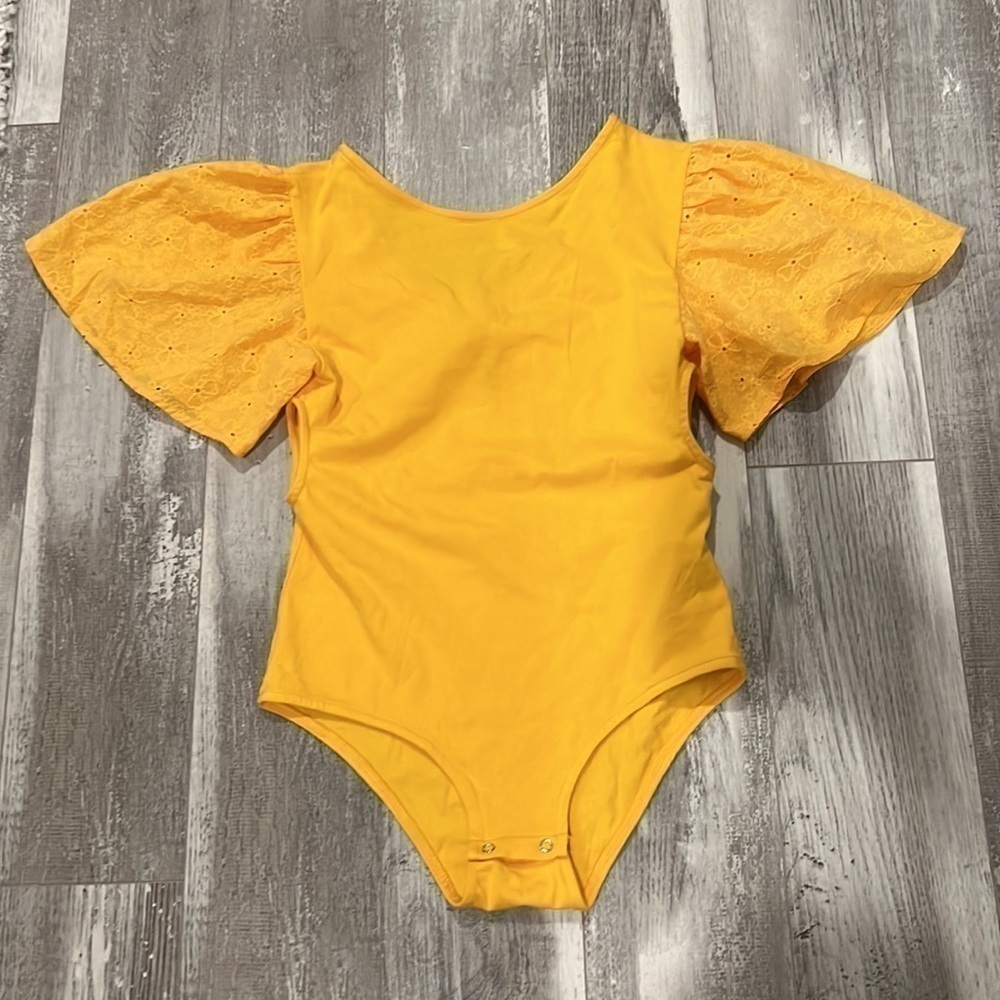 Zara Orange Cutout Bodysuit Top